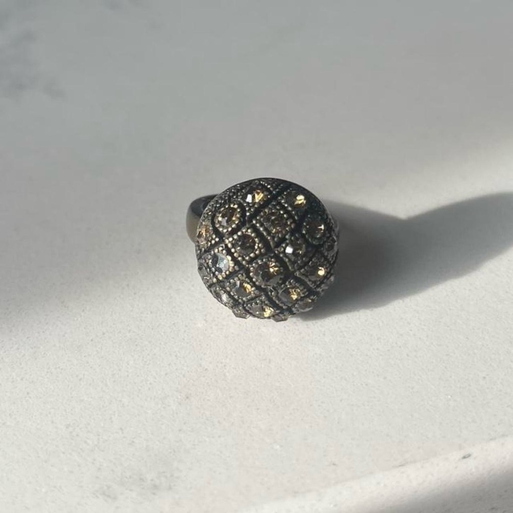 Black and Gold Dome Ring